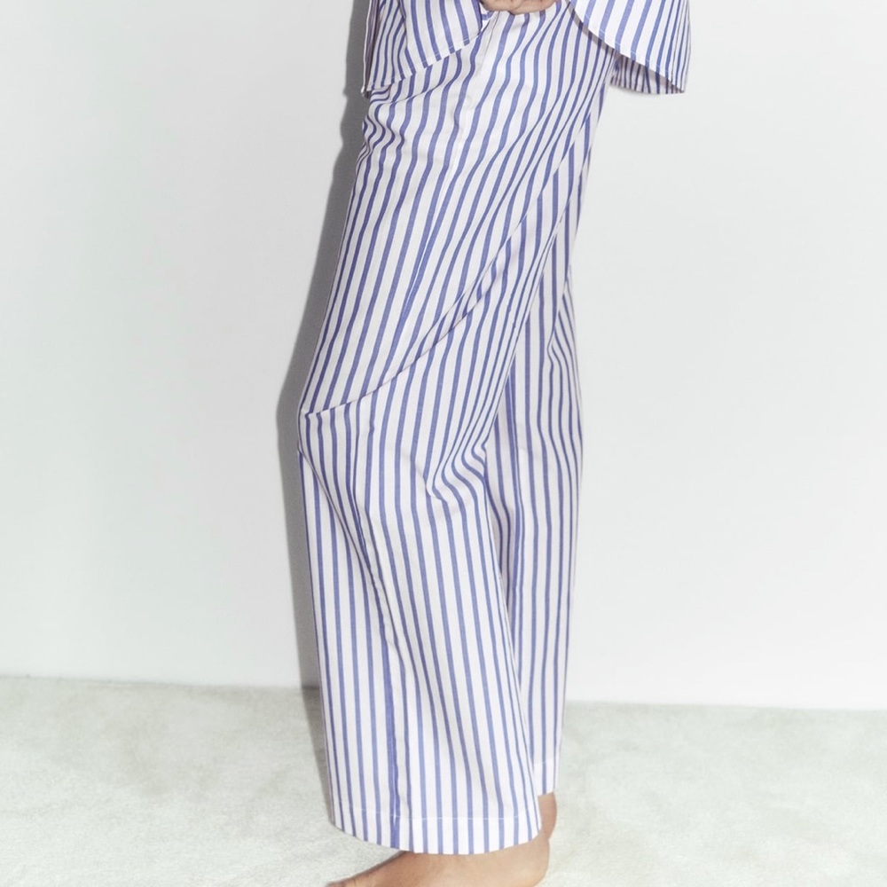 Zara Striped Poplin Pants
